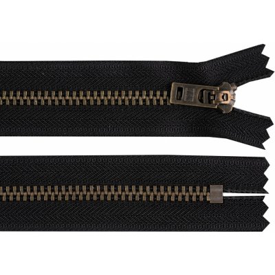Kovový zip YKK No 5 délka 18 cm staromosazný (jeansový), střední, 580 černá staromosaz – Hledejceny.cz