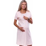 Puntíkatá těhotenská košilka s decentními otvory na kojení 1C3682 růžová – Zbozi.Blesk.cz