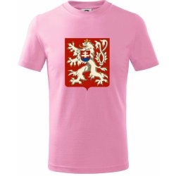 Znak ČSR Třetí Československá republika 1945–1948 tričko dětské bavlněné růžová