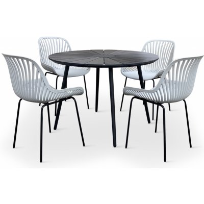 Texim Zahradní nábytek - stůl Wilder + 4x židle GABY šedá – Zbozi.Blesk.cz