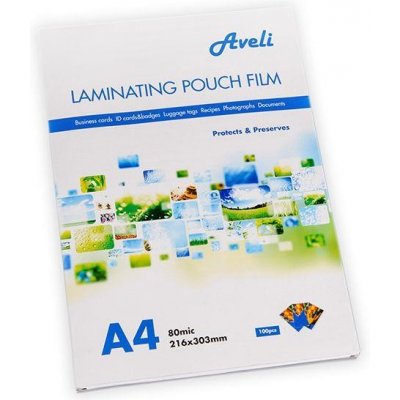 Laminovací fólie AVELI A4/160mic (2x80), lesklé – Zboží Mobilmania