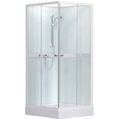 Roth Project Line Simple Square 900 čtvercový sprchový box 90 x 90 x 205 cm s vaničkou bílý transparent 4000693 – Zboží Dáma