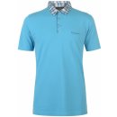 Pierre Cardin Short Sleeve Check Collar Polo Mens Turquoise