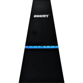 Pryžový koberec s modrou hranicí hodu ONE80 300×90cm, černý