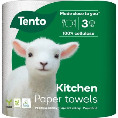 Tento Kitchen Innovations kuchyňské papírové utěrky třívrstvé 2 x 17 m 2 role – Zboží Dáma