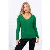 Dámský svetr a pulovr Dámský svetr s výstřihem 2019 33 zelený