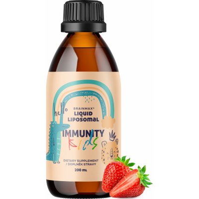 BrainMax Dětský lipozomální komplex vitamínů, pro podporu imunity, jahoda, 200 ml – Zboží Mobilmania