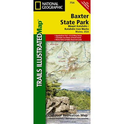 Baxter State Park Mount Katahdin národní park turistická mapa GPS komp. NGS – Sleviste.cz