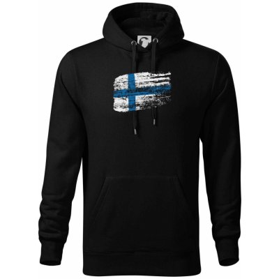 Finsko vlajka mikina Cape s kapucí černá – Zboží Dáma