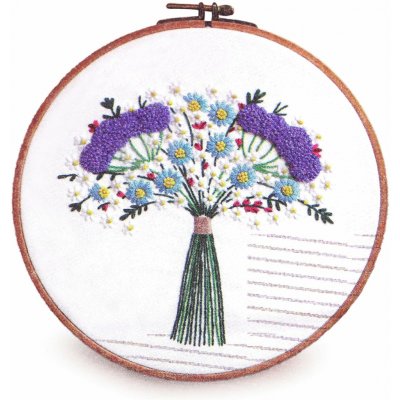 Stoklasa Vyšívací sada s předtištěným motivem 940151/4 fialová kytice 15x22cm – Hledejceny.cz