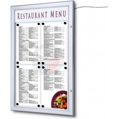 A-Z Reklama CZ Menu Board SCZ venkovní prosvětlená LED vitrína 4 x A4 – Zboží Živě