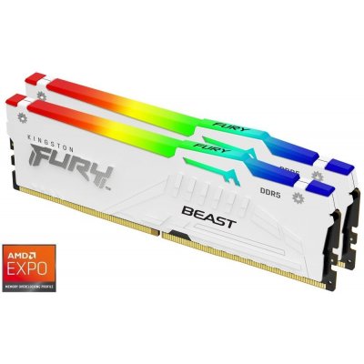 AMD Kingston DDR5 FURY Beast RGB 32GB 5200MHz EXPO bílá Kit 2x 16GB KF552C36BWEAK2 32