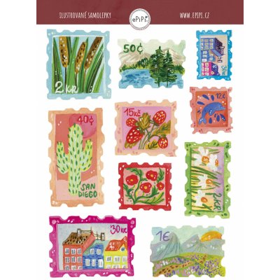 ePipí arch samolepek poštovní známky – Zboží Dáma