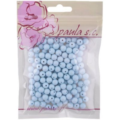 Kulaté korálky 8mm, 50g světle modré – Sleviste.cz