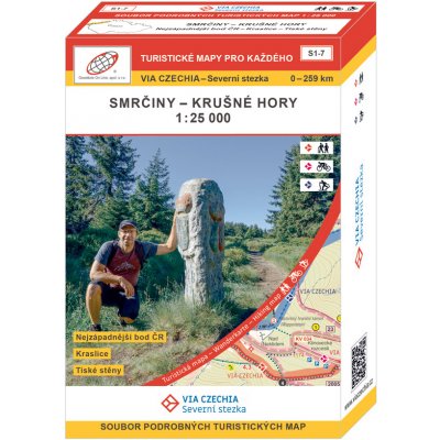 Via Czechia - Severní stezka - soubor map 1:25 000 - Smrčiny - Krušné hory S1-7, 0-259 km - Geodézie On Line – Zboží Dáma