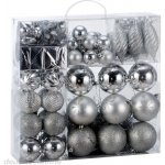 Goleto Vánoční ozdoby sada 103 kusů | stříbrné – Zboží Dáma