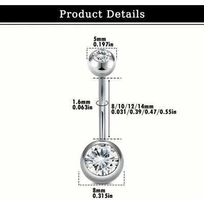 InfinityPierce.cz titanový piercing do pupíku s krystaly zirkonu G23 TKJEWELRYBA10 – Zboží Dáma