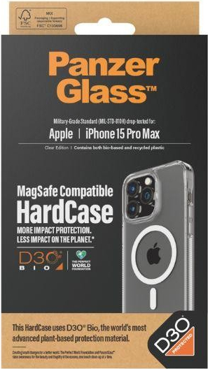 PanzerGlass HardCase MagSafe D3O čiré, Apple iPhone 15 Pro Max 1183