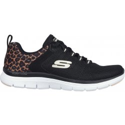 ! ! Skechers Flex Applea 4.0 Runners Womens Black/Leopard