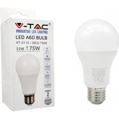 V-tac LED žárovka E27 11W 75W denní bílá – Hledejceny.cz