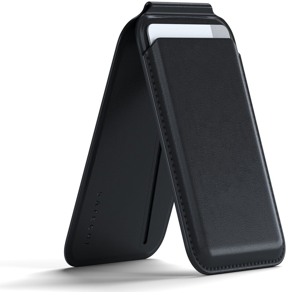 Satechi Vegan-Leather Magnetic Wallet Stand iPhone 12/13/14/15 all models - černé