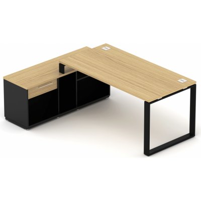 Nábytek Designový cz DEBZ5OLP Kancelářská sestava EPIC Z5 O dub černá – Zboží Dáma
