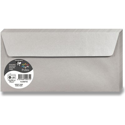Clairefontaine - obálka - DL, samolepicí, 20 ks, stříbrná – Zboží Živě
