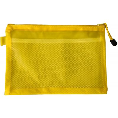 Průhledný PVC obal Mariah A6 na dokumenty a psací potřeby, přepážka uvnitř, žlutý – Sleviste.cz