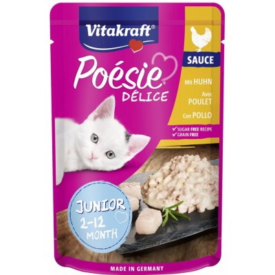 Vitakraft Poésie DéliSauce Junior s kuřecím masem 23 x 85 g