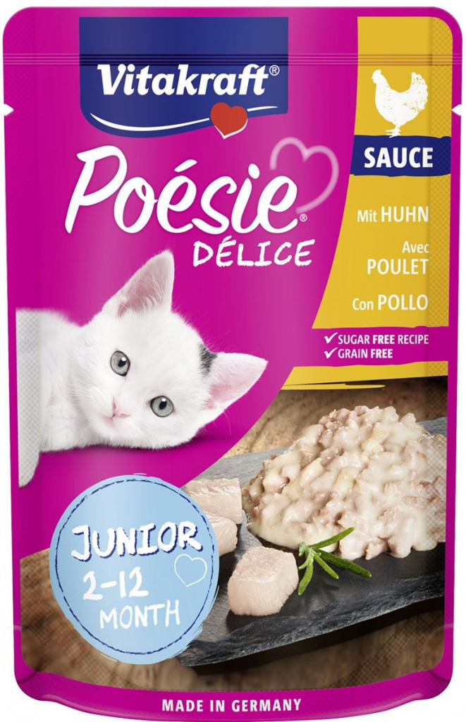 Vitakraft Poésie DéliSauce Junior s kuřecím masem 23 x 85 g