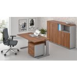 NABYTEK-DESIGNOVY.CZ - ZEP 1.6 19 Sestava kancelářského nábytku Komfort 1.6 ořech/šedá – Zboží Dáma