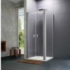 Sprchové kouty HÜPPE Design Pure lítací dveře pro boční stěnu na vaničku stříbrný lesk/čiré antiplaque 100/200 cm 8P1406092322