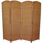 Axin Trading Paravan provázkový čtyřdílný světle hnědá – Zboží Dáma