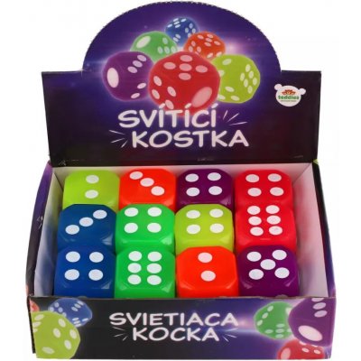 Teddies Kostka hrací svítící silikon 3x3cm 6 barev 24ks v boxu – Hledejceny.cz