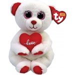 TY Beanie Babies Desi bílý medvídek se srdíčkem 41047 15 cm – Zbozi.Blesk.cz