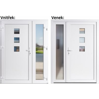 Soft Dvoukřídlé vchodové Ella+Sklo Nisip Bílá/bílá levé 150 x 200 cm – Hledejceny.cz