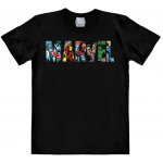 CurePink pánské tričko Marvel Comic Colour Logo bavlna 040-3013 černá – Sleviste.cz