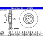 Brzdový kotouč ATE 24.0322-0151 (AT 522151) - Power Disc -... | Zboží Auto