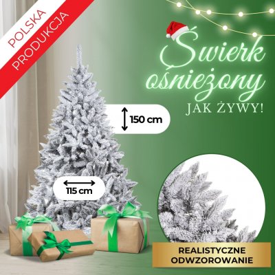 Springos CT0123 KAVKAZSKÝ SMRK SNĚŽENÝ 150 CM – Zboží Mobilmania