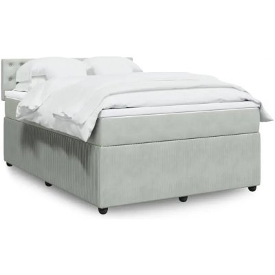 vidaXL 11461.3287794 Boxspring postel s matrací světle šedá samet