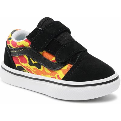 Vans ComfyCush Old Skool V Flame Camo Black True White – Zboží Mobilmania