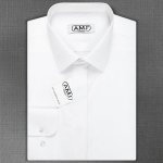 AMJ pánská luxusní košile dlouhý rukáv zdobený límec bílá JDA018SKL