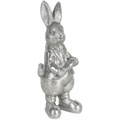 Stříbrná dekorace králíka s mrkví Métallique 6*6*13 cm – Hledejceny.cz