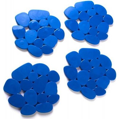 MSV sada 4 protiskluzových podložek GALETS ve tvaru oblázků tmavě modrá 12 x 13 cm – Zboží Dáma