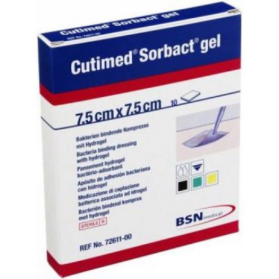Cutimed Sorbact gel 7,5 x 7,5 cm 10 ks antimikrobiální krytí