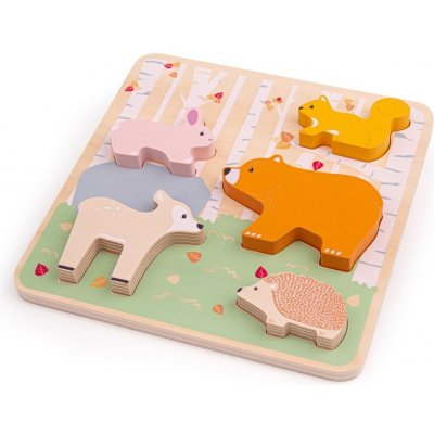 Bigjigs Baby puzzle Woodland – Zboží Mobilmania