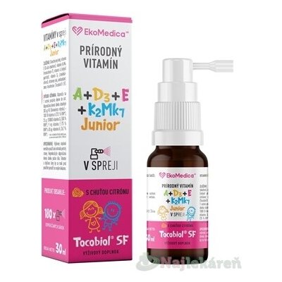 EkoMedica SK Přírodní Vitamín A, E, D3, K2MK7 Junior sprej citron 30 ml – Hledejceny.cz