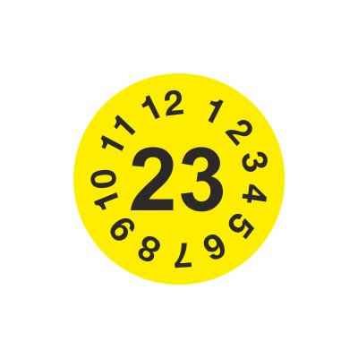 Kontrolní štítek, rok 23(datumovka) | Samolepka, Prum. 2 cm, 1ks – Zbozi.Blesk.cz