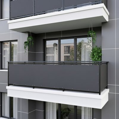 MyBestHome Balkonová zástěna OSLO grafitová, 90 cm, 90 x 300 cm – Sleviste.cz