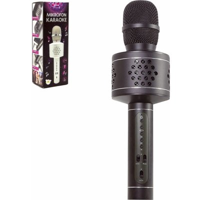 Mikrofon Karaoke Bluetooth černý na baterie s USB kabelem